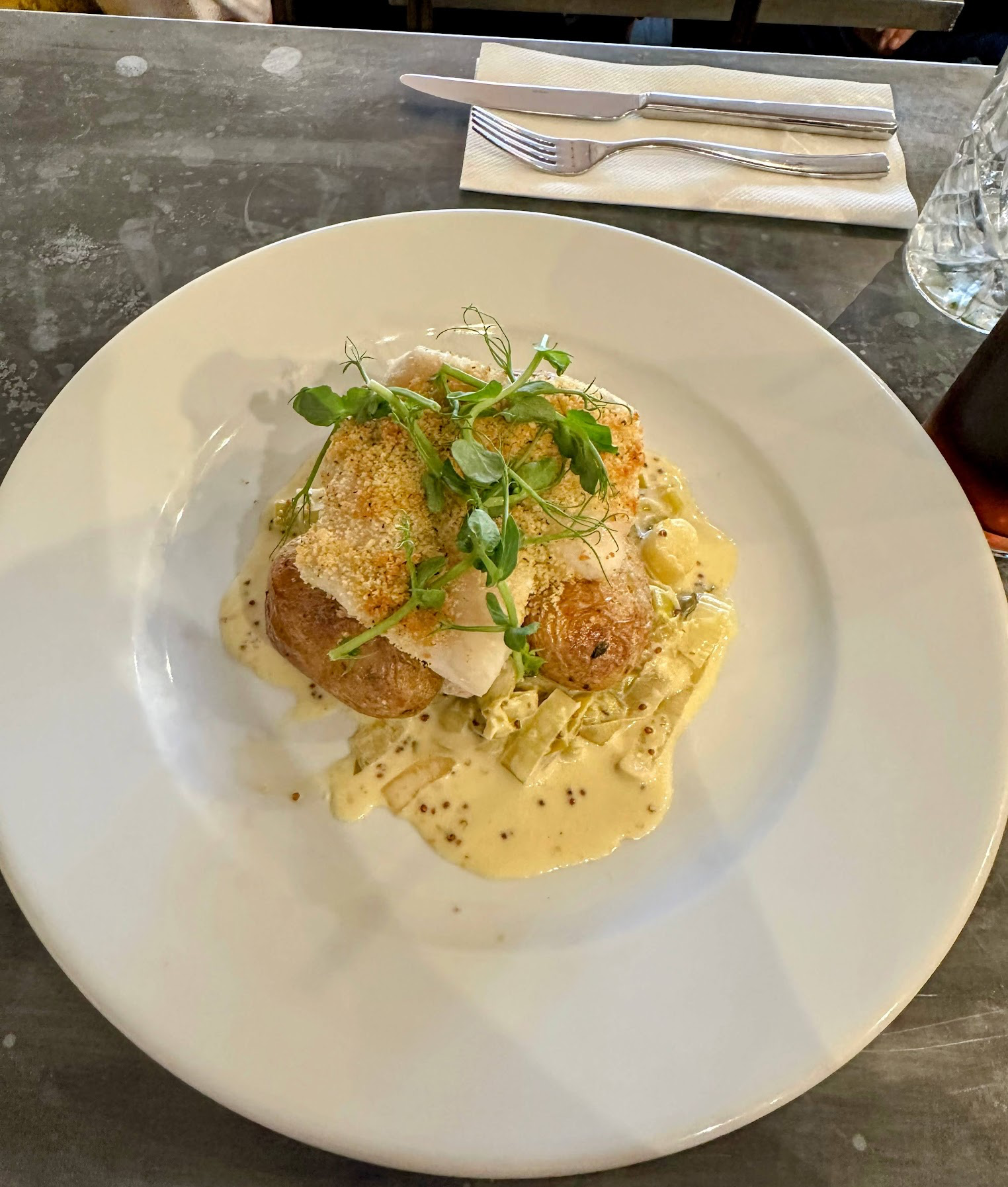 Something fish with potatoes